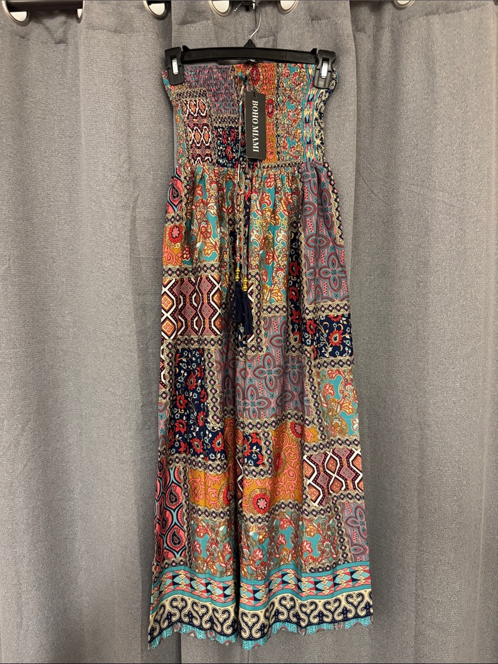 Boho MIAMI Jumpsuit with Multicolor Patchwork Print